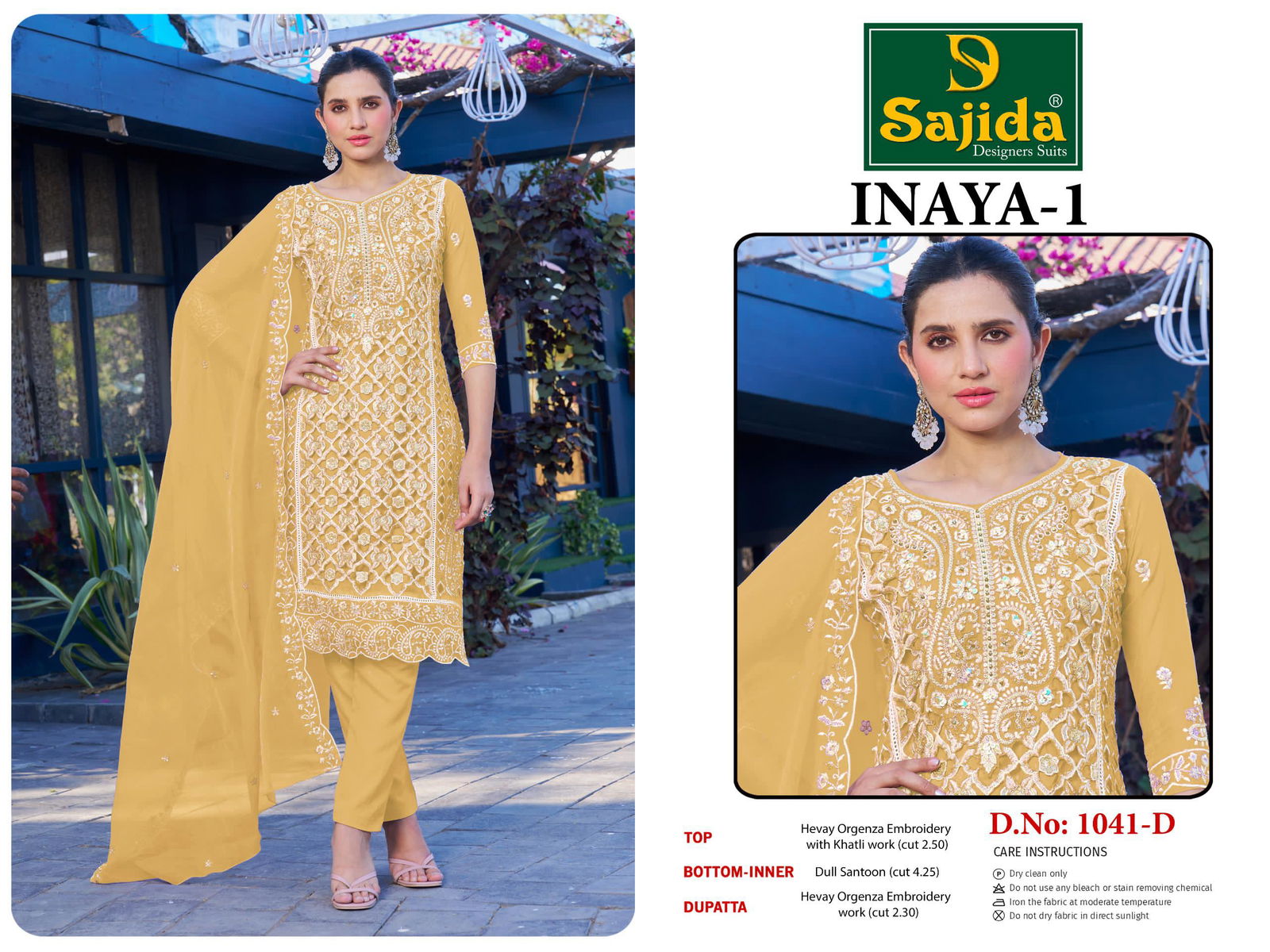 Inaya Vol 1 by Sajida Organza Pakistani Salwar Kameez Wholesale In India